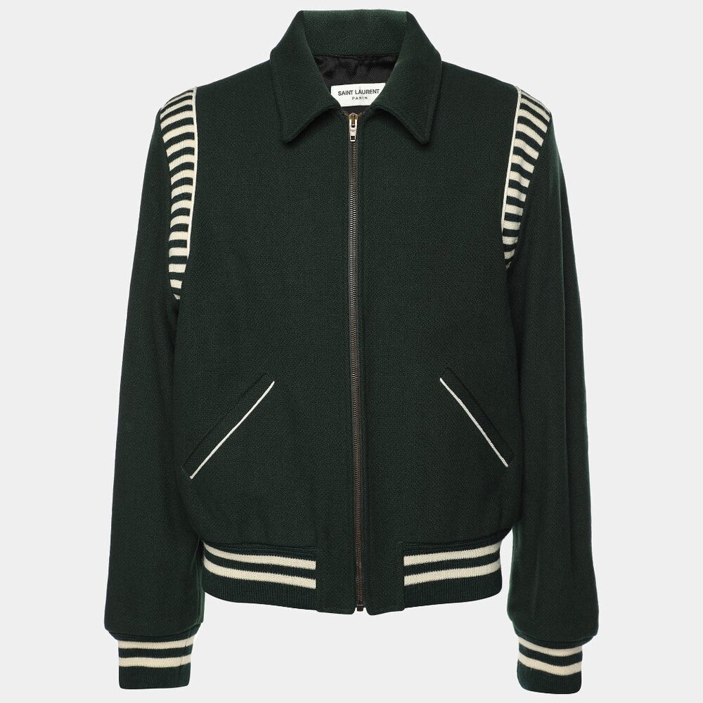 Saint Laurent 2016 Teddy Virgin Wool Varsity Jacket Hedi Slimane